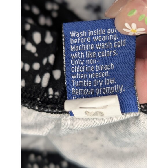 Black White Snakeskin Floral Polka Dot Casual  Leggings Bundle of 3 Size Large - Picture 8 of 8